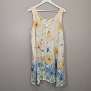 Vintage Victoria's Secret 1997 RARE Floral Cotton Dress Cottage Boho - Size XL